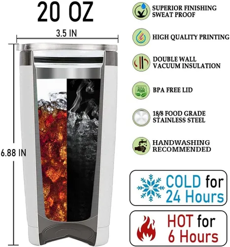 Miniatura 7 de Vaso personalizado de regalo para hombres fotógrafos, 20 onzas, taza de viaje de acero inoxidable aislada, botella de agua, Navidad, cumpleaños, día