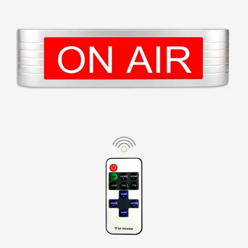 Señal de advertencia de grabación de luz de neón para estación de radio de estudio, oficina o decoración del hogar, diferentes modos de iluminación