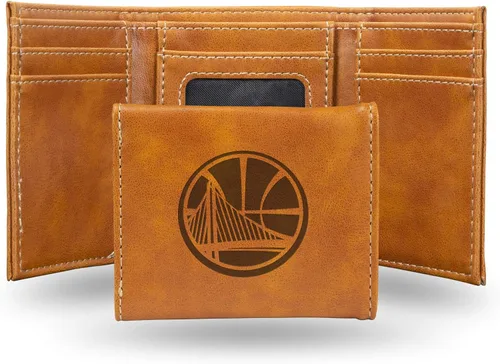 Miniatura 20 de NBA Rico Industries - Billetera triple grabada con láser y tres pliegues, accesorio para hombre Negro