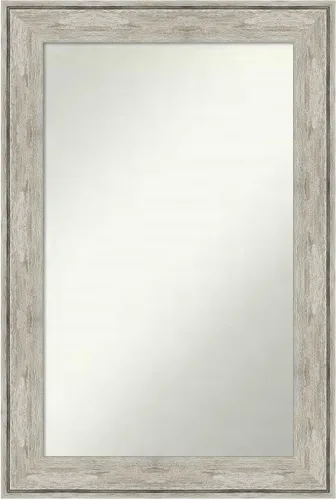 Miniatura 343 de Amanti Art Espejo de baño plateado para sobre fregadero, 28 x 47 pulgadas, espejo rectangular de plata imperial, marco de madera tradicional de gran