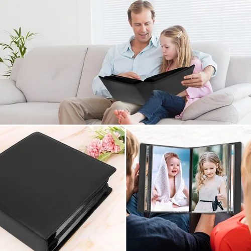 Miniatura 6 de Funda de cuero de gran capacidad de 8 x 10 pulgadas, 168 bolsillos para fotos de 8 x 10 pulgadas y cubierta de cuero de gran capacidad, 272