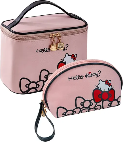 Miniatura 12 de AmBealla Bolsa de maquillaje grande impermeable con soporte para brochas de maquillaje, lindo organizador de maquillaje impreso para mujeres que