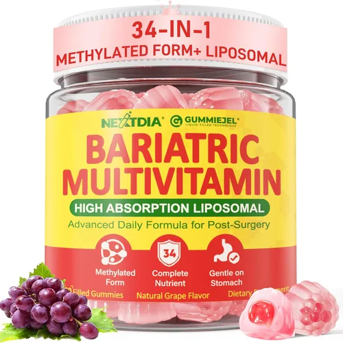 Gomitas multivitamínicas bariátricas metiladas liposomales con hierro para mujeres y hombres, multivitamínico de alta absorción con CoQ 10,