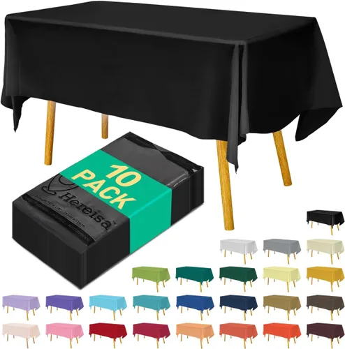 Miniatura 157 de Paquete de 3 manteles de plástico desechables de 54 x 108 pulgadas, manteles de color blanco hueso, manteles de fiesta nupcial para fiestas