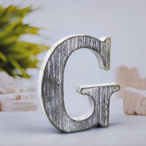 Miniatura 10 de Letras de madera rústica sin terminar de 4 pulgadas para decoración de pared, letras decorativas de pie en rodajas, decoración de tablero