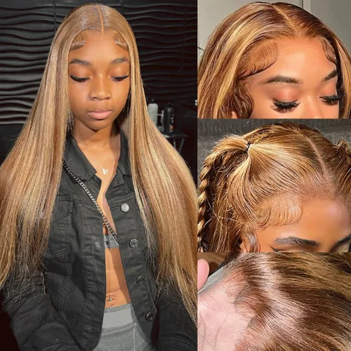 Miniatura 23 de Peluca de cabello humano 613 con encaje frontal 13x6 HD transparente densidad 180% rubia, pelucas de cabello humano con encaje frontal Peluca