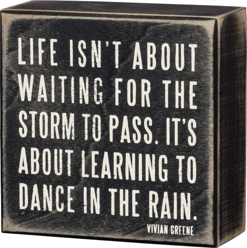 Cuadro con la frase "Life Isn't About Waiting" para el hogar, para apoyar o colgar, estilo caja de madera, para la oficina, el hogar, el escritorio,
