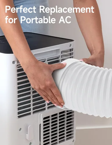 Miniatura 7 de Kit de manguera de aire acondicionado portátil flexible, 5.9 pulgadas de diámetro en sentido antihorario de manguera de escape de CA de 80 pulgadas