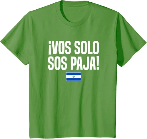 Miniatura 57 de Camiseta Vos Solo Sos Paja Salvadoran Slang Bandera de El Salvador, Negro
