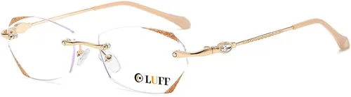 LUFF Rimless Reading Glasses for Women – Ultra-Lightweight 0.6oz Titanium Frame, Blue Light Anti-Eyestrain Computer Readers