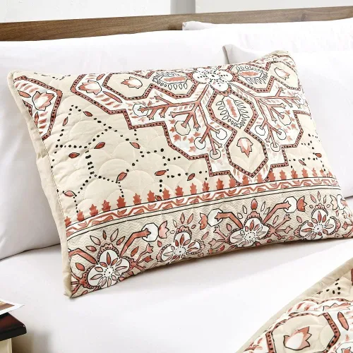 Miniatura 6 de Jaba /WPM - Juego de colcha reversible con patrón de medallón, colcha reversible de lujo con patrón de medallón beige, gris topo, borgoña, 1 colcha