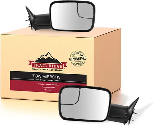Miniatura 32 de Trail Ridge Juego de espejos de remolque de 2 piezas para el lado del conductor y del pasajero compatible con Ford F-150 FO1320479 FO1321479