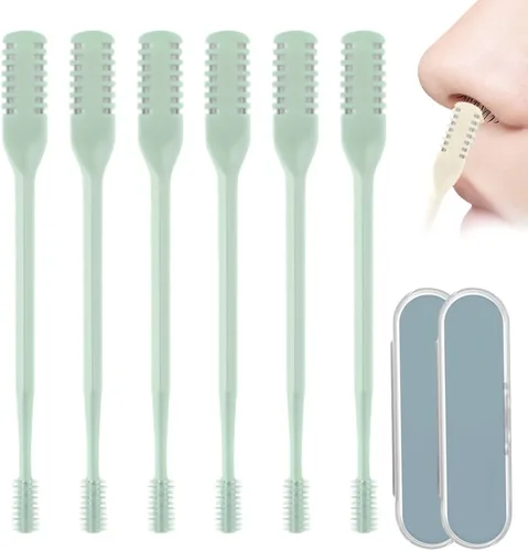 Miniatura 12 de AIIONP Cortador de vello nasal para mujeres y hombres, herramienta de eliminación manual de vello de fosa nasal giratoria de 360°, cuchilla de vello