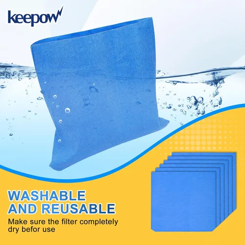 Miniatura 5 de KEEPOW Bolsa de filtro reutilizable para aspiradora húmeda/seca de 1-6 galones 25-1217, compatible con Stanley SL18129, SL18130, SL18133, SL18136