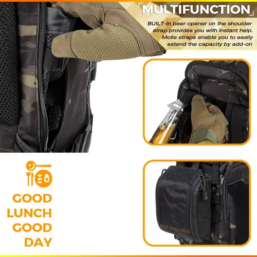 Miniatura 5 de DBTAC Mochila táctica para el almuerzo, enfriador de almuerzo grande para hombres y mujeres Mochila enfriadora aislada para el trabajo, picnic
