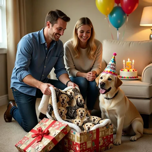 Miniatura 9 de BlessLiving - Manta de forro polar para niños y adultos con diseño de Labrador y Golden Retriever, manta de sherpa para cachorros, manta de felpa