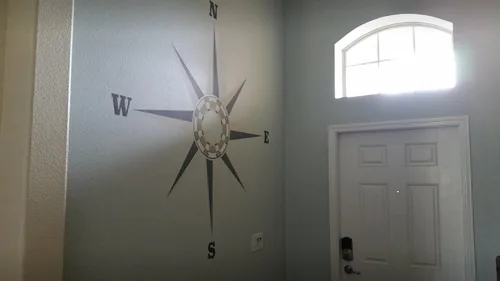 Miniatura 4 de Adhesivo de pared de brújula, adhesivo de tela náutica de color neutro, extraíble, reposicionable, tela mate, calcomanías de despegar y pegar