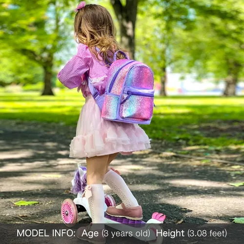 Miniatura 2 de mibasies Mini mochila para niñas y niños, bolso arcoíris, Púrpura Rainbow 1, Viajar