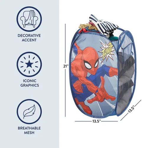 Miniatura 3 de Idea Nuova Spiderman - Cesta desplegable con asas de transporte duraderas, 21 pulgadas de alto x 13.5 pulgadas de ancho x 13.5 pulgadas de largo