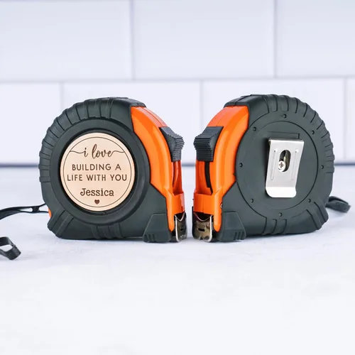 Miniatura 3 de Regalos del día de San Valentín para novio, cinta métrica personalizada para novio, marido, hombres, I Love Building Life with You, 12 pies o 25