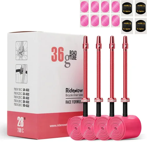 Miniatura 10 de Ridenow 4-Pack Bike Inner Tube for 700/18C-28C, 700/18C-32C with 65/85 mm Metal &TPU Presta Valves for Road Bikes, Super Light Puncture Resistant