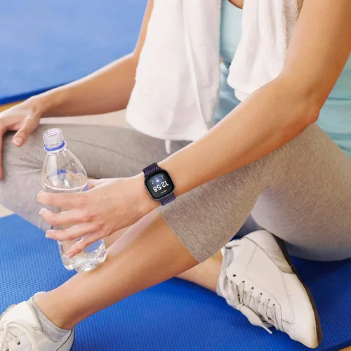 Miniatura 5 de Correas de nailon compatibles con Fitbit Versa 4/Sense 2/Versa 3/Fitbit Sense, correa de repuesto ajustable deportiva suave transpirable