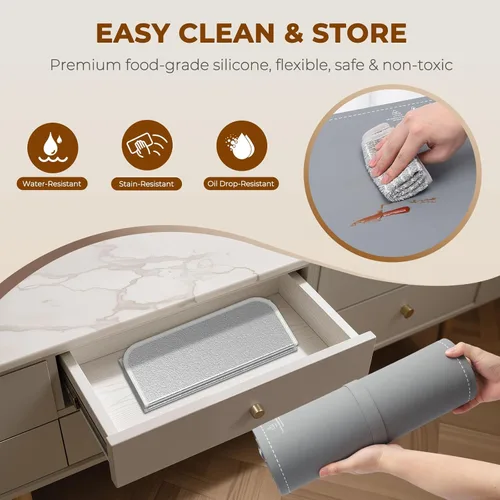 Miniatura 6 de Homelove Tapete de calentamiento para alimentos – Bandeja de calentamiento eléctrica rápida de superficie completa con 7 ajustes de temperatura