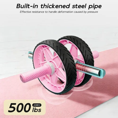 Miniatura 6 de Double-Wheel Ab Roller for Core Training – Rebound Design with Adjustable Elastic Band, Silent Non-Slip Wheels, Detachable Build, Knee Pad & Bands