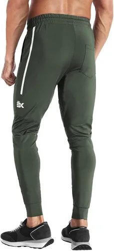 Miniatura 4 de BROKIG Pantalones deportivos ligeros de gimnasio para hombre, pantalones deportivos de entrenamiento con bolsillo con cremallera, pantalones
