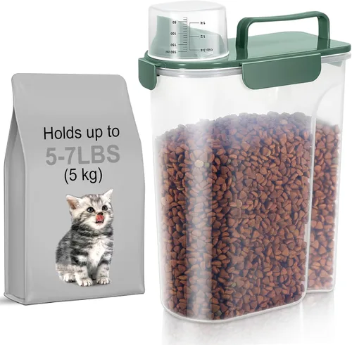 Miniatura 26 de LEAWALK Recipiente hermético de almacenamiento de alimentos para perros y gatos de 5 libras con boquilla grande mejorada, sin BPA, recipientes