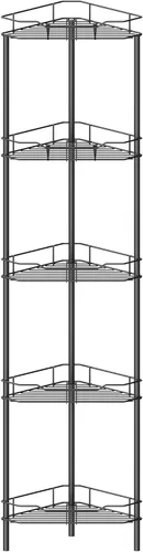Miniatura 35 de HuggieGems Estante Organizador de Esquina para Ducha de 2 Niveles con Ganchos, Soporte de Estantes de Baño, Negro