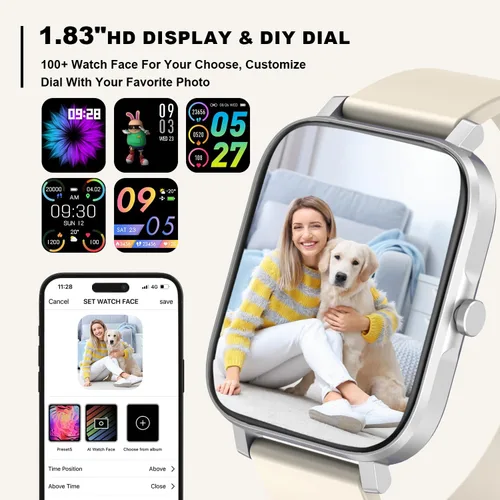 Miniatura 5 de Reloj inteligente para hombres y mujeres, compatible con iPhone, Samsung, teléfono Android, pantalla táctil completa de 1.69 pulgadas, IP68, Luz