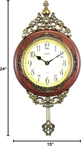 Miniatura 6 de Reloj de pared de péndulo adornado estilo victoriano