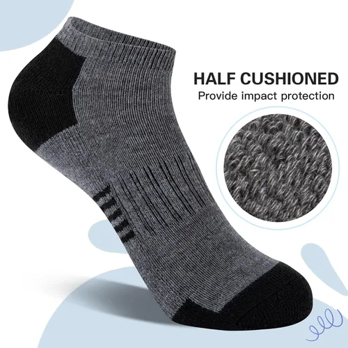 Miniatura 3 de Comfoex 10 pares de calcetines tobilleros de corte bajo para niños de 8-10, 4-6, 6-8 años, calcetines deportivos cortos con suela acolchada