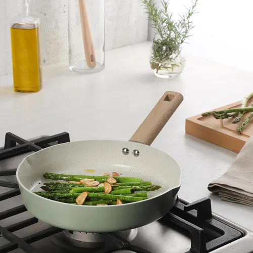 Miniatura 2 de Gibson Home Marbleton - Utensilios de cocina de aluminio de 9.5 pulgadas, no tóxico, sartén antiadherente de cerámica de alta calidad, huevo