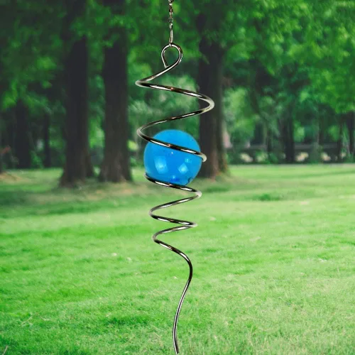 Miniatura 18 de Molinillo de viento de mandala de bendición, 12 pulgadas, 3D, de acero inoxidable, regalo valioso, cortado con láser, arte cinético de jardín, A5