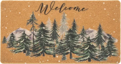 Miniatura 10 de FGSS Felpudo de bienvenida de Navidad, tapete de fibra de coco, antideslizante, tapete para puerta delantera, temporada de invierno, Navidad