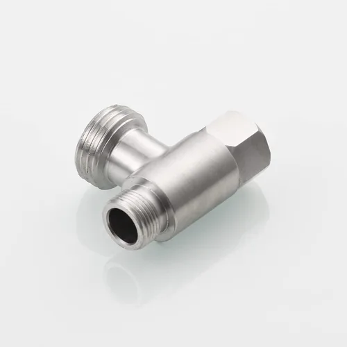 Miniatura 6 de Tecmolog 3-way 3/8" y 1/2" Adaptador de 3 vías Conector en T de acero inoxidable 3/8" Línea de agua T montaje níquel cepillado, 1 unidad, SBA020B