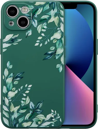 Miniatura 102 de RALEAVO Funda Floral para iPhone 12, Cubierta de Silicona Líquida con Bonito Patrón de Rama de Flores para Niñas y Mujeres, Funda Protectora de Goma