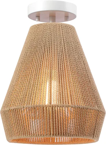 Miniatura 8 de Globe Electric 65894 Lámpara de techo empotrada de 1 luz, blanco mate, pantalla de cordel