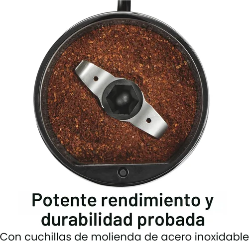 Miniatura 4 de Proctor Silex Molinillo de café eléctrico para granos, especias y más, cuchillas de acero inoxidable, hace hasta 12 tazas, color negro