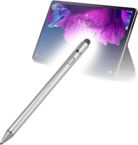 BoxWave Lápiz óptico compatible con Lenovo Tab P11 – AccuPoint Active Stylus, lápiz digital electrónico con punta ultra fina, color plateado metálico