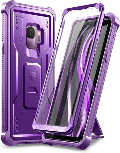 Miniatura 8 de Dexnor Funda para Samsung Galaxy S9, [Protector de pantalla y soporte integrados] Protección de grado militar resistente a prueba de golpes