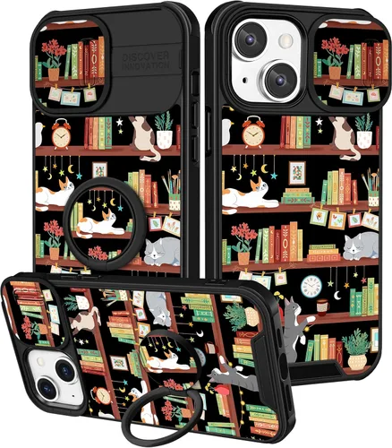Miniatura 63 de Funermei Funda 2 en 1 para iPhone 13/iPhone 14 para mujeres, linda funda de teléfono con calavera para niñas, diseño de esqueleto gótico, divertido
