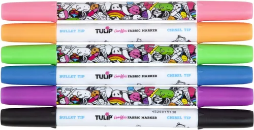 Miniatura 3 de Tulip Marcadores permanentes de tela, grafiti de doble punta, paquete de 6, neón