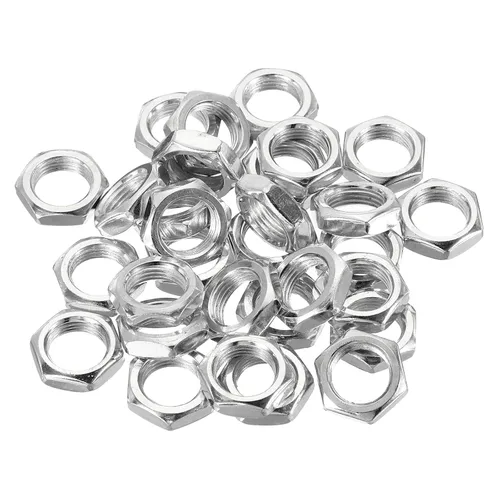 Miniatura 6 de PATIKIL Tuercas hexagonales de acero M10 x 1.0, paquete de 30 tuercas metálicas chapadas en zinc, tornillos de tuerca de 0.197 in de altura