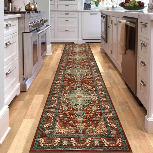 Miniatura 87 de U'Artlines Alfombra de Área Bohemia Lavable, 2x3 Pequeña Suave Antideslizante Vintage Felpudo para Puerta Frontal Interior Alfombra Verde