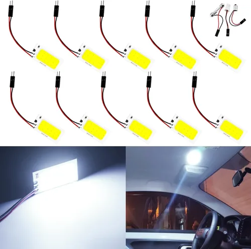 Miniatura 7 de Qasim COB Chipset 18-SMD LED Panel Dome Light Auto Car Interior Lámpara de techo techo techo Interior Bombilla con T10 / BA9S / Festoon Adaptadores