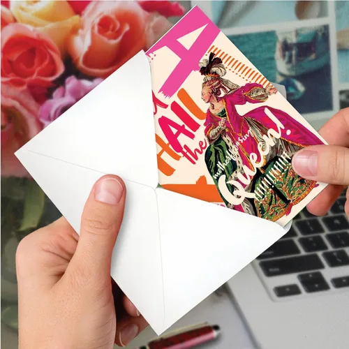 Miniatura 6 de NobleWorks - 1 Tarjeta divertida para todas las ocasiones para mujer - Tarjeta de notas de humor en blanco con sobre - All Hail the Queen C6677OCB