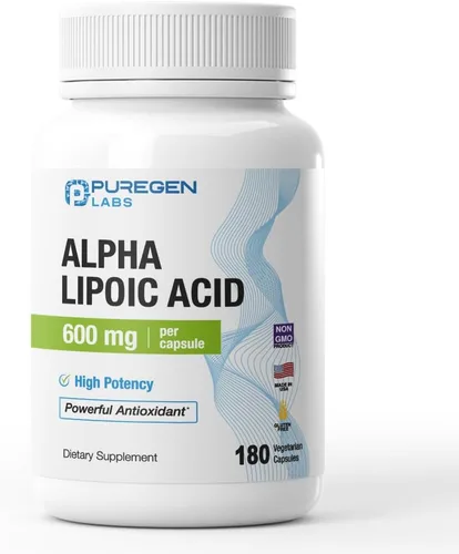 Miniatura 8 de Puregen Labs Ácido Alfa Lipoico 600mg [Alta Potencia] 180 Porciones - Soporte Antioxidante Sin Aditivos Nocivos Sin OGM, SIN Gluten y Lácteos